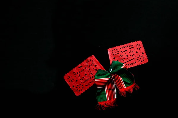 Objetos Decorativos Partido Mexicano Enfeites Gravata Tricolor Verde Branca Vermelha — Fotografia de Stock