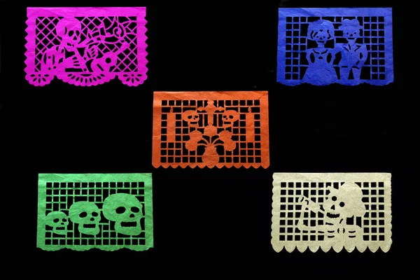 Papel Picado Colores Para Una Ofrenda Tradición Mexicana Del Día — Foto de Stock