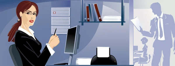 çalışma ofisindeki kız