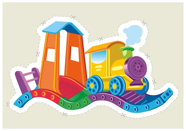 Locomotiva a vapore giocattolo per bambini — Vettoriale Stock