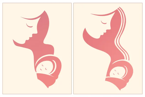 Madre con el bebé en las manos — Archivo Imágenes Vectoriales