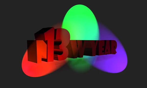 New year 2013; with multicolored lights; red green and purple — Stock Photo, Image