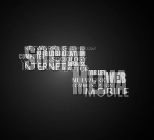 Social media text in typography design — Stock Photo, Image