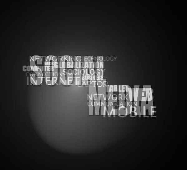 Sociala medier text i typografi design Stockbild