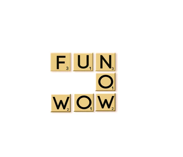 Scrabble type text arranged says fun — Stock Photo, Image