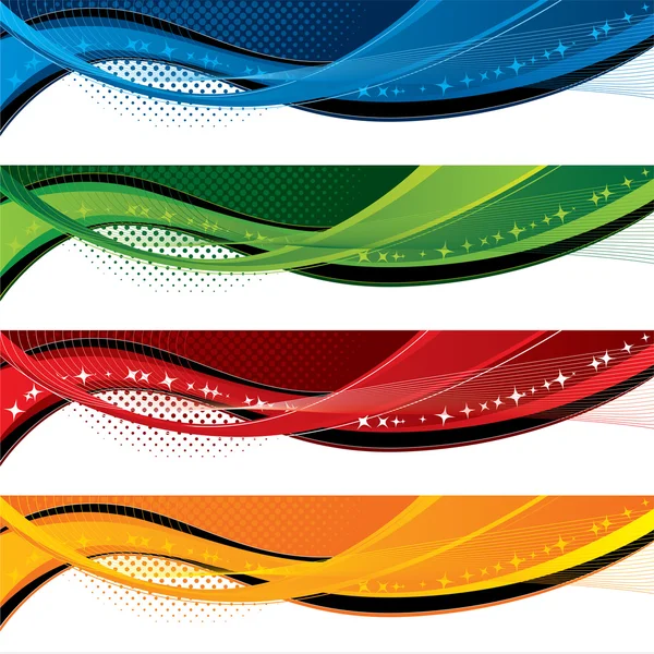 afiş ile renkli dalgalar ve noktalı resim efektleri