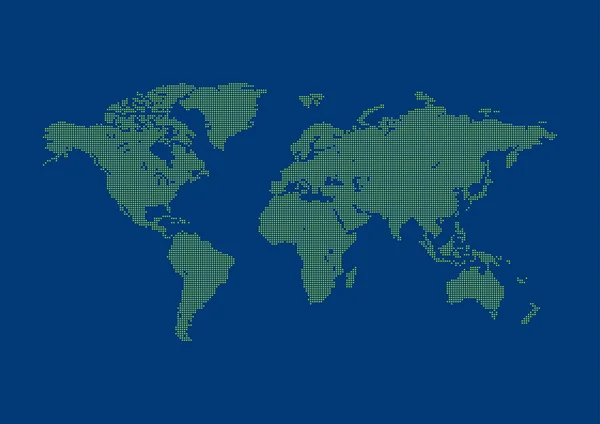 Koło pikseli tle mapy świata — Wektor stockowy