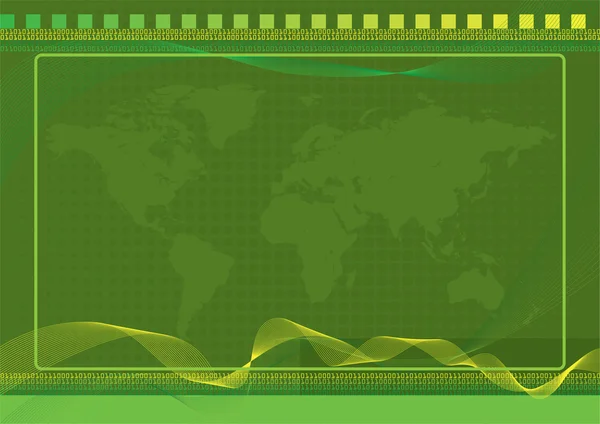 Green World Arrière-plan avec des effets de demi-teinte et de point et se mélange — Image vectorielle