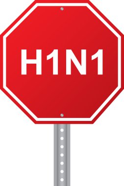 H1N1 Red Road Sign Vector Image clipart