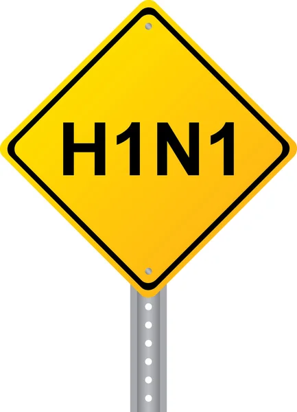 H1N1 Yellow Road Sign Vector Image — Stock Vector