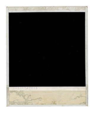 eski polaroid çerçeve arka yüzü kirli
