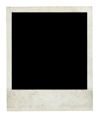 eski polaroid çerçeve ön yüzü kırpma yolu ile kirli
