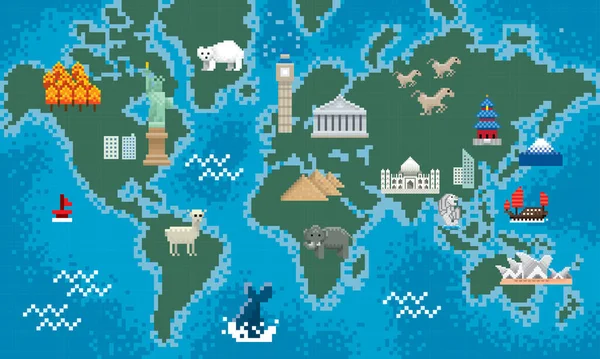 Globo retrô com terra rotativa, mapa do oceano do mundo, bola