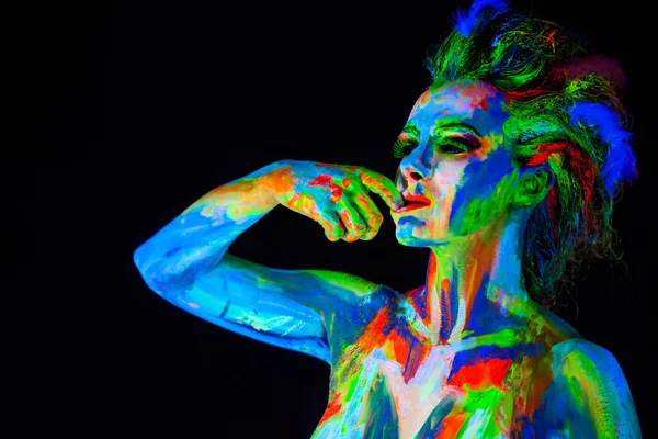 Rosto de mulher com bodyart — Fotografia de Stock