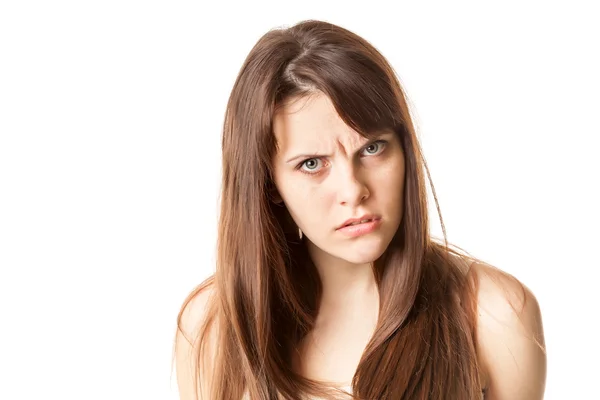 Angry woman in a studio — Stock Photo, Image