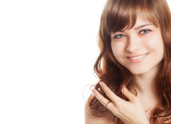 Retrato de jovem bela mulher morena — Fotografia de Stock