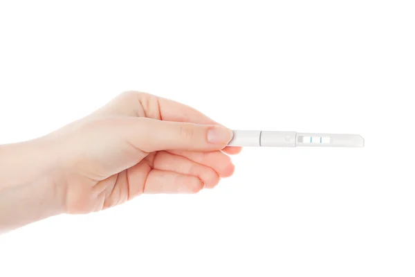 手に肯定的な妊娠検査 — ストック写真