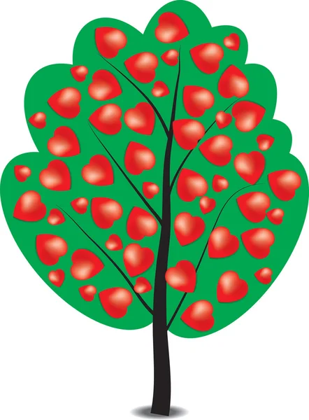 Tree with hearts — Stock Vector