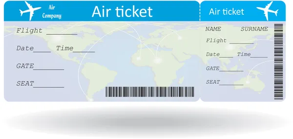 Variante del biglietto aereo — Vettoriale Stock