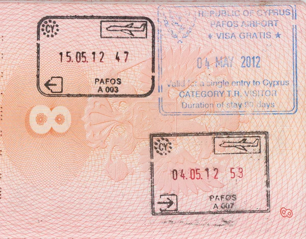 Visa Chipre — Foto de Stock