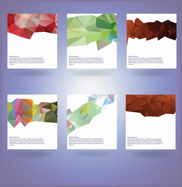 Verzameling van zes abstracte driehoek achtergronden — Stockvector
