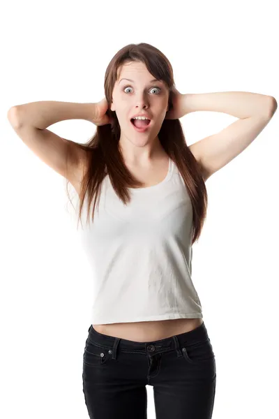 Beautiful shocked girl — Stock Photo, Image