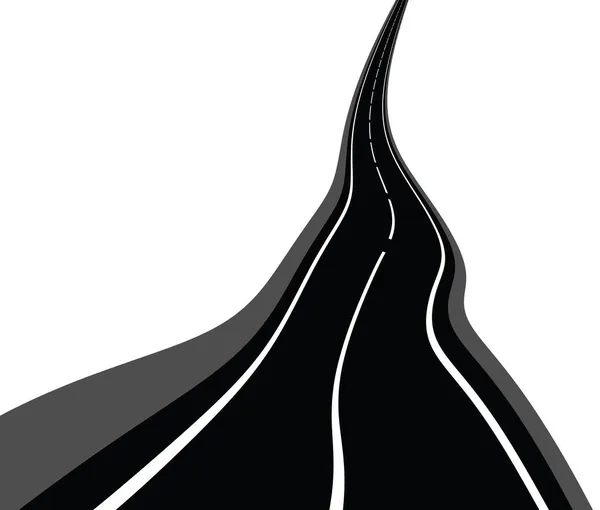 Silhouette of a curved road — Stock Vector