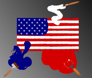 boyalı Amerikan bayrağı