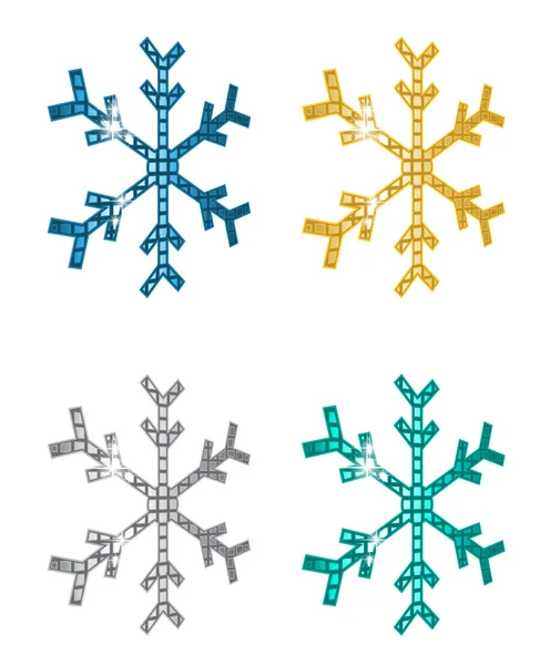 Perspektive Schneeflocken — Stockvektor