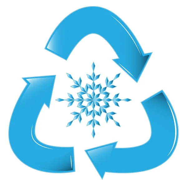 Recyklingu śnieżynka — Wektor stockowy
