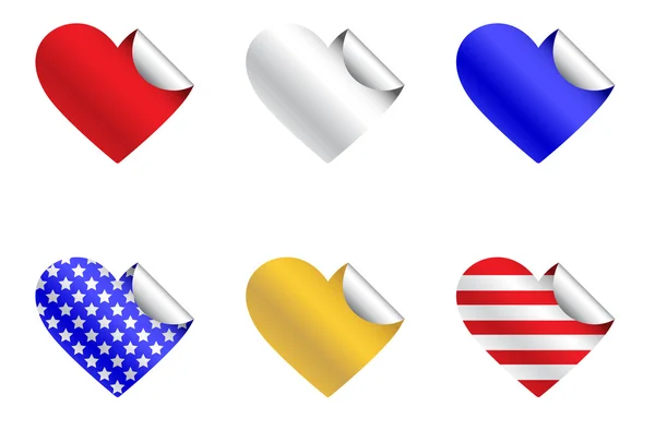 Patriotic Heart Stickers — Stock Vector