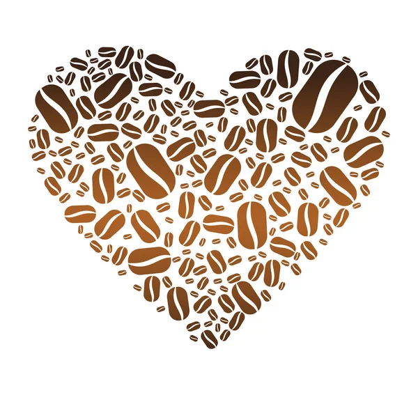 Koffieboon hart — Stockvector