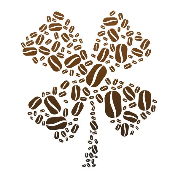 Trébol de grano de café — Vector de stock