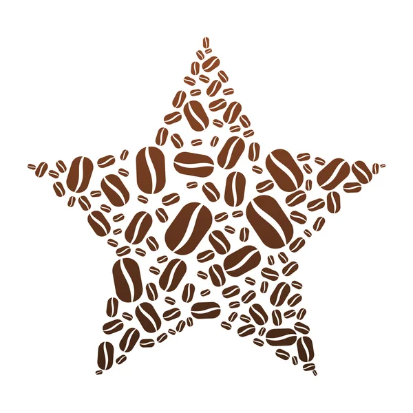 Coffee Bean Star — Stock Vector