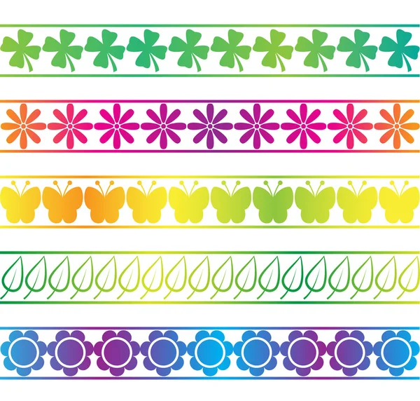 Colorful Spring Borders — Stock Vector