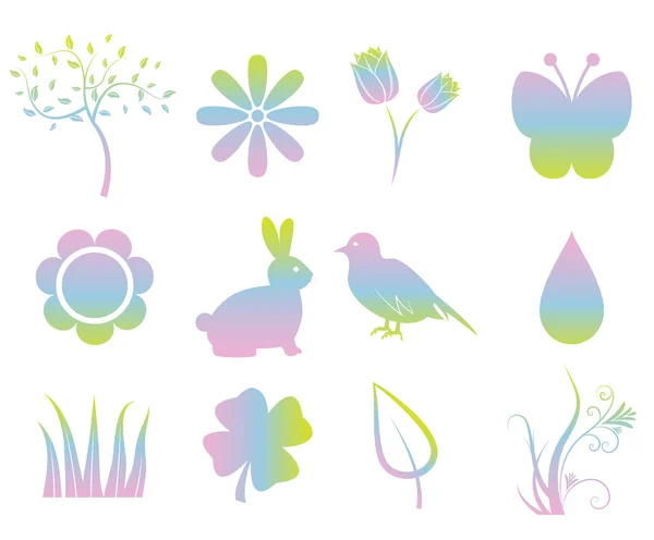 Elementos coloridos de primavera — Archivo Imágenes Vectoriales