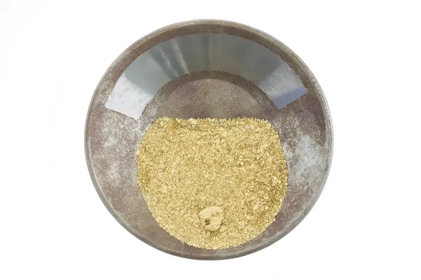 Sartén de oro con placer natural oro — Foto de Stock