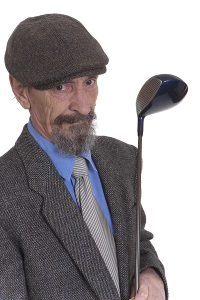 Mann mit Golfschläger — Stockfoto