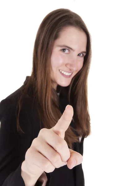 Biznes kobieta palcem wskazującym ku wiever Team — Zdjęcie stockowe