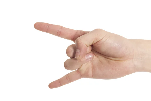 Hand showing devil horns — Stock Photo, Image