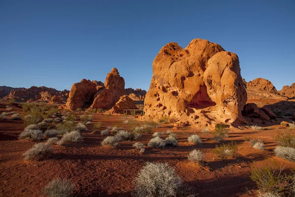 Red rock formations at sunset — Stock Photo, Image