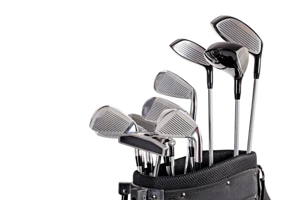 Golf clubs in bag up close — Stock Photo, Image