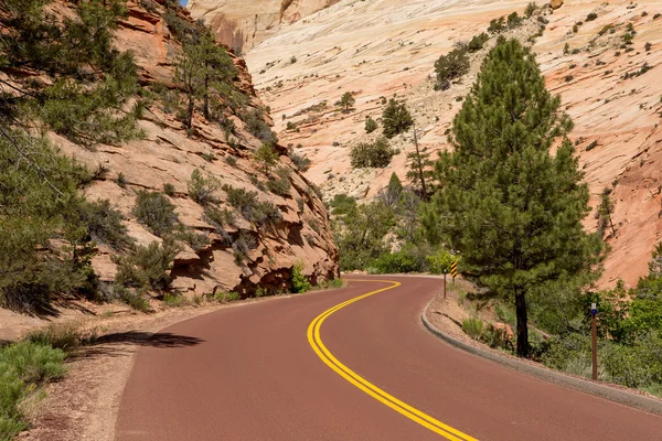 Turny road entering into canyon — Stock Photo, Image