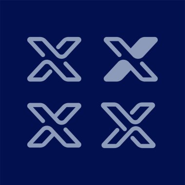 Modern profesyonel X harfi spor takımları için amblem oluşturuldu.