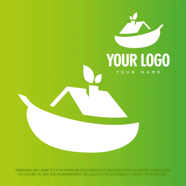 Современное Профессиональное Строительство Логотипа Зеленой Тематике — стоковый вектор