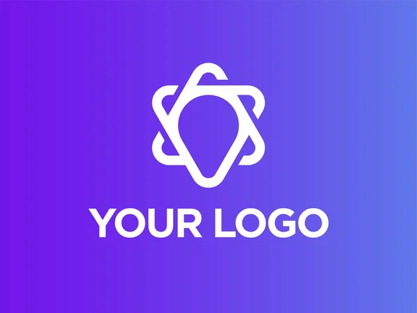 Logo Profesional Moderno Con Una Imagen Ubicación Geográfica — Vector de stock