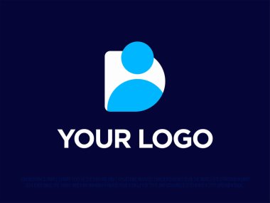 İçinde insan olan D harfi şeklinde modern profesyonel logo..