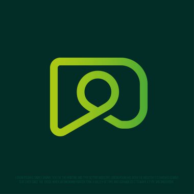 İçinde insan olan D harfi şeklinde modern profesyonel logo..