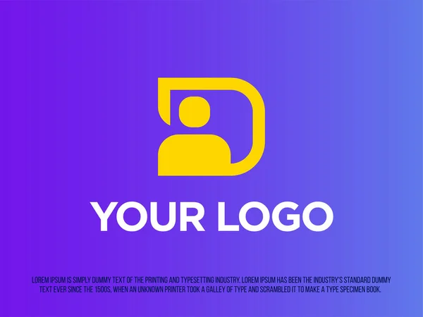 Logo Profesional Moderno Forma Letra Con Humano Dentro — Vector de stock