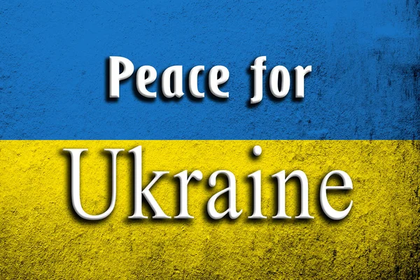 Savaş rengini durdurun. Ukrayna bayrağı ve savaş karşıtı bir mesaj. Grunge arkaplanı